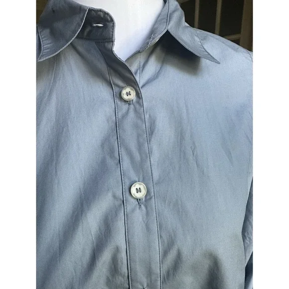 FREE PEOPLE Blue 100% Cotton Brown Eyed Girl Top Poplin Blouse Size S $88 NEW - Picture 4 of 8